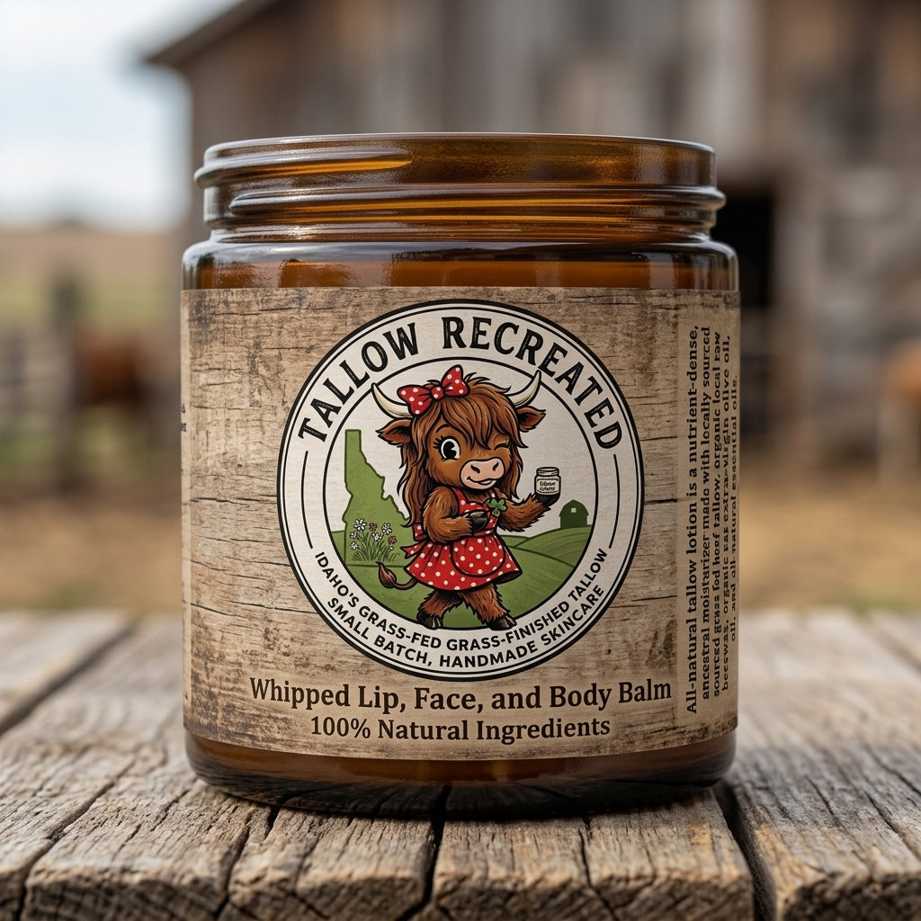 100% Natural Whipped Tallow Lip Face and Body Bomb